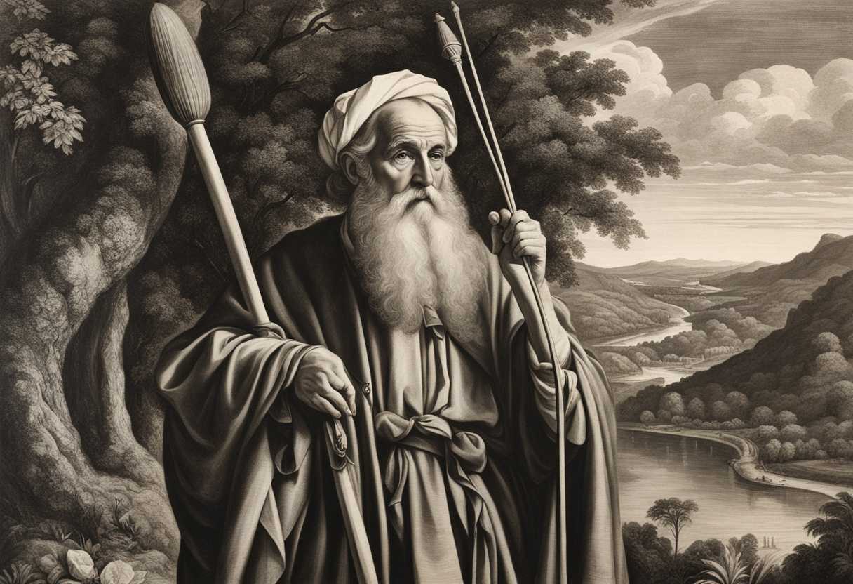 Elderly-man-with-wise-eyes-holding-a-staff-surrounded-by-lush-Canaan-landscape-symbolizing-faith_nyyj