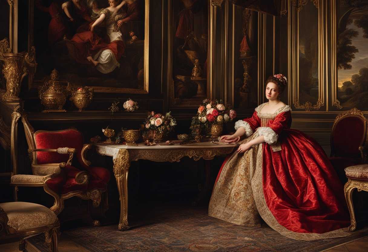 Regal-servant-organizing-royal-garments-opulent-wardrobe-intricate-fabrics-elegant-setting-histo_jfrb