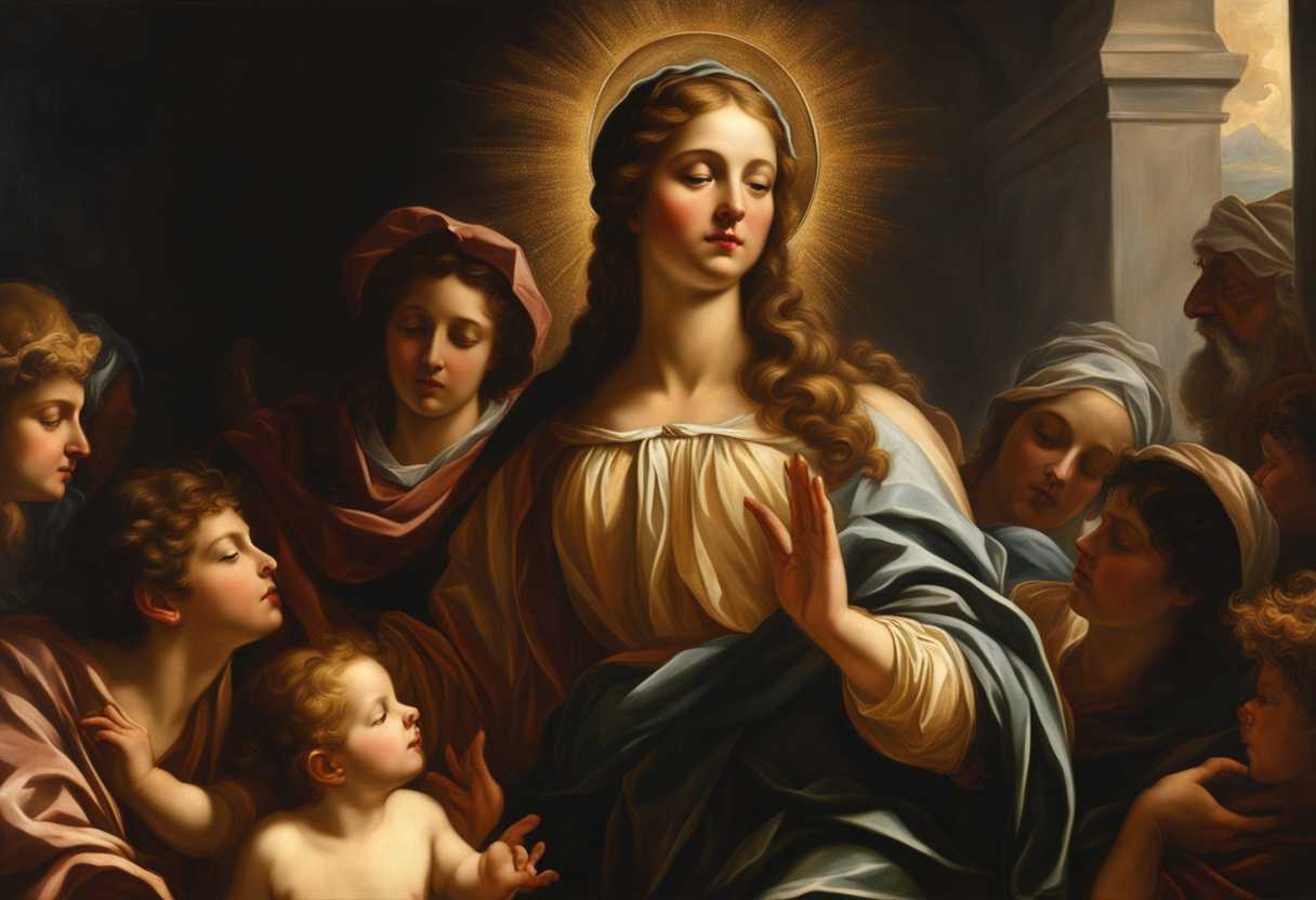 Tabitha-symbol-of-kindness-surrounded-by-the-poor-radiant-light-resurrection-scene-8k-detail_zemk