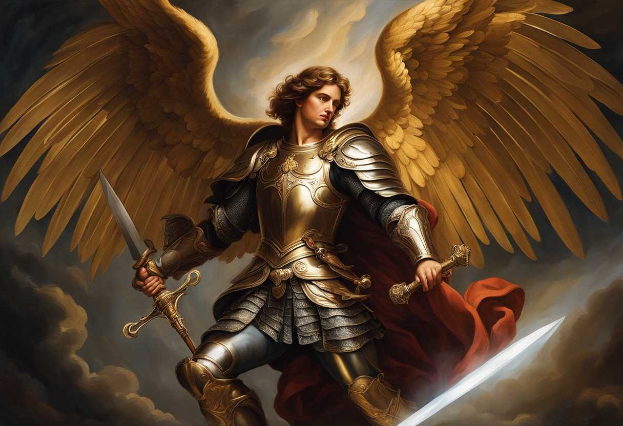 Majestic-archangel-Michael-radiant-armor-wielding-a-sword-battling-darkness-divine-protection-c_qteu