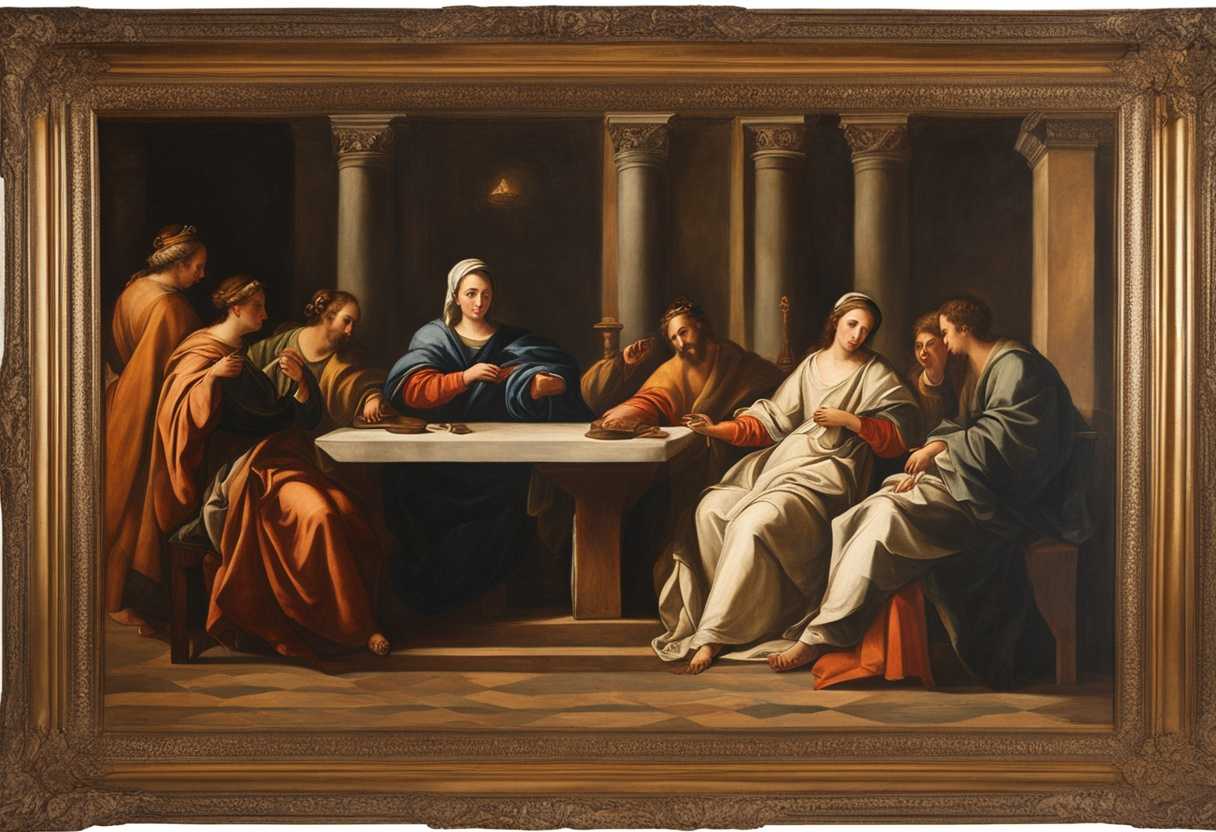 Ancient-scrolls-wise-figures-discussing-parables-symbolic-imagery-deep-spiritual-truths-illumina_bqot