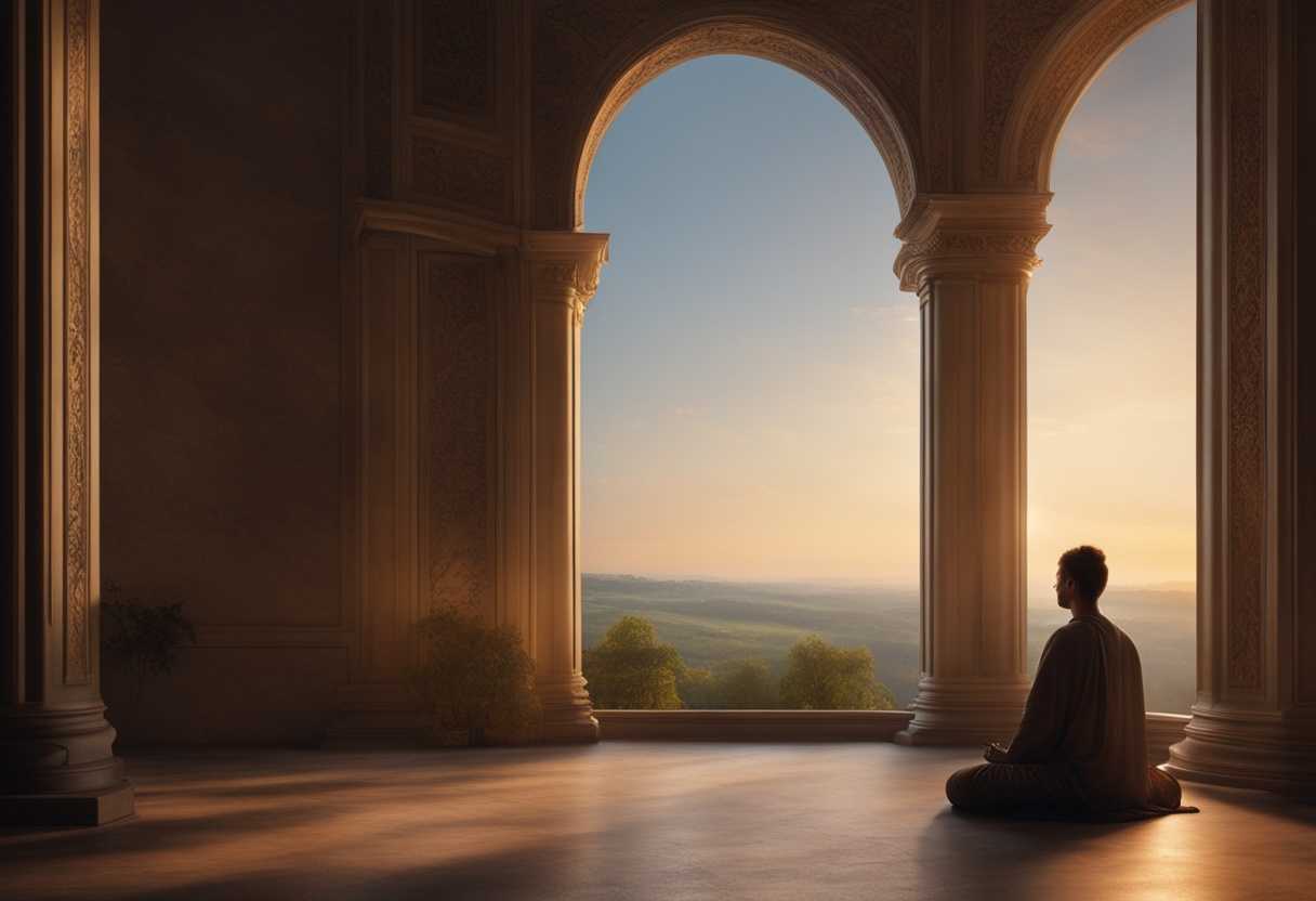 Serene-landscape-at-dawn-person-meditating-embracing-present-moment-gentle-light-peaceful-atmosp_ldux