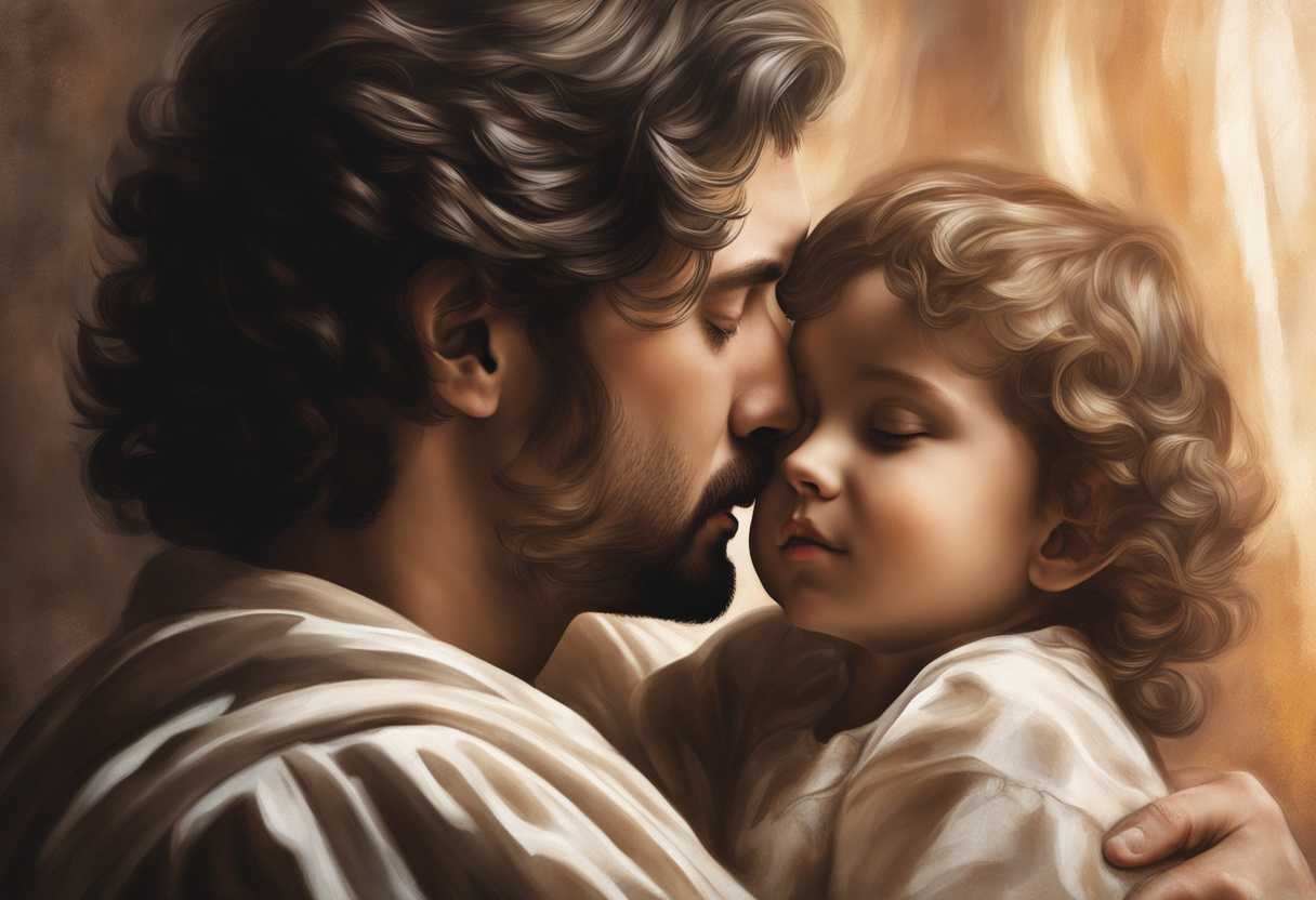 Intimate-scene-of-a-child-embracing-a-loving-father-warm-sunlight-serene-atmosphere-deep-connecti_vqjj