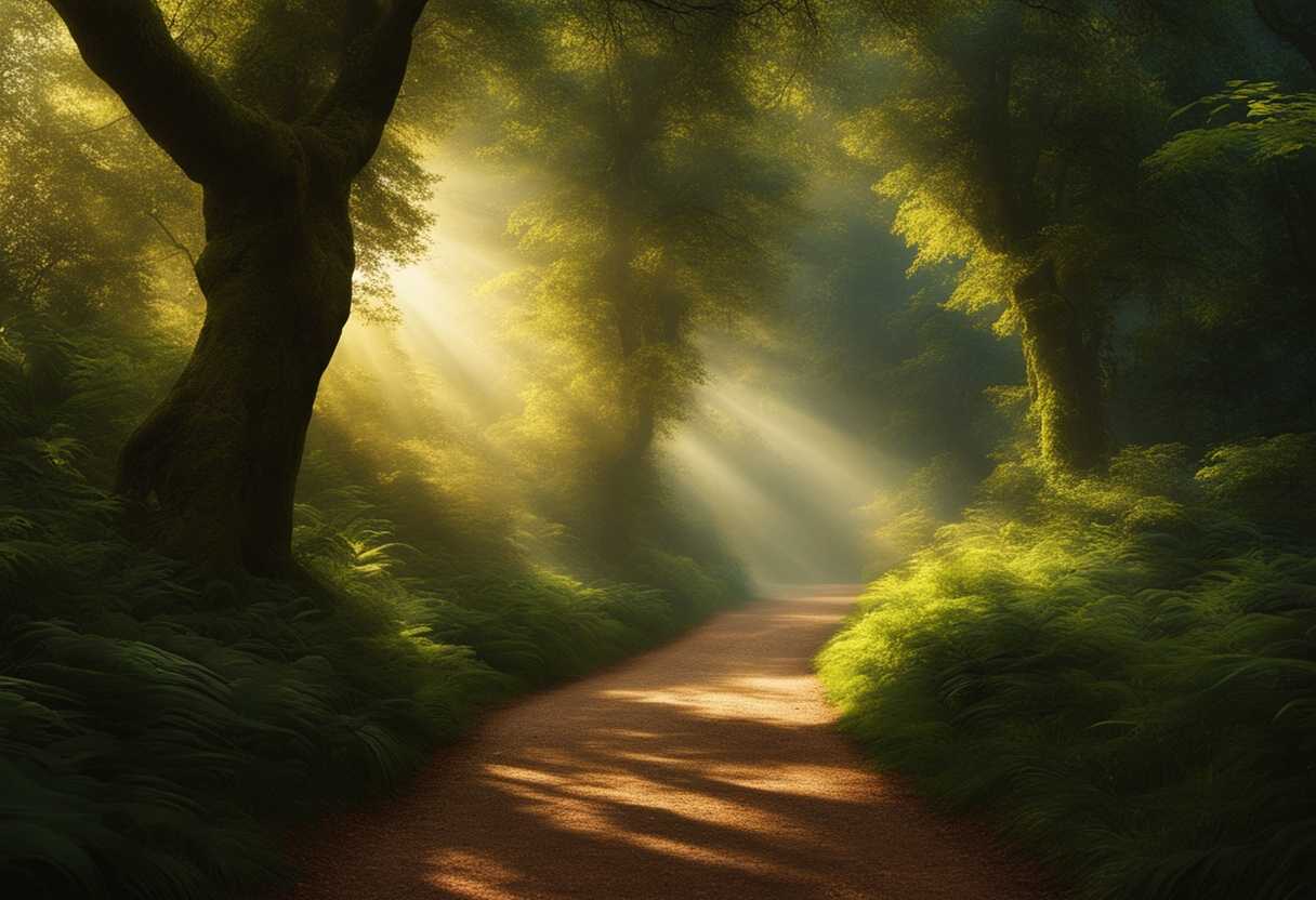 narrow-path-through-a-serene-forest-symbolizing-righteousness-light-breaking-through-trees-peacef_odaz