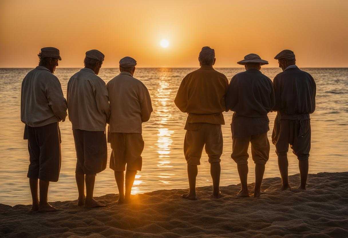 group-of-fishermen-standing-in-a-circle-heads-bowed-in-prayer-weathered-hands-clasped-together-so_cvnm