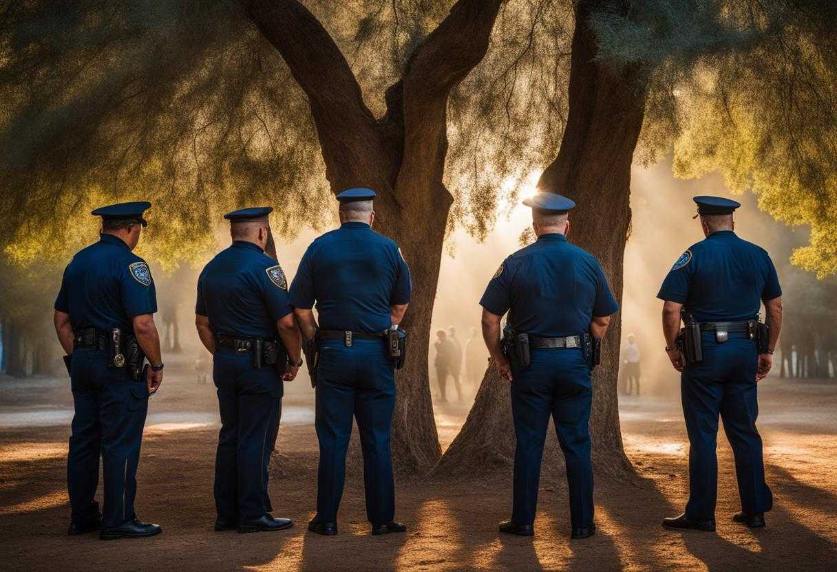 group-of-law-enforcement-officers-standing-in-a-circle-heads-bowed-in-prayer-mix-of-blues-and-blac_hceg
