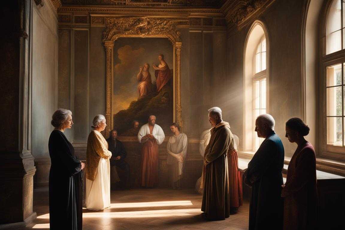 group-of-people-praying-soft-light-filtering-through-the-window-serene-atmosphere-gentle-shadows-