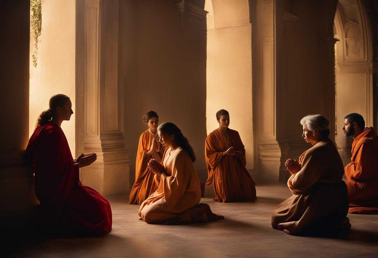 group-of-people-praying-soft-light-of-the-setting-sun-serene-and-reverent-atmosphere-sense-of-dev