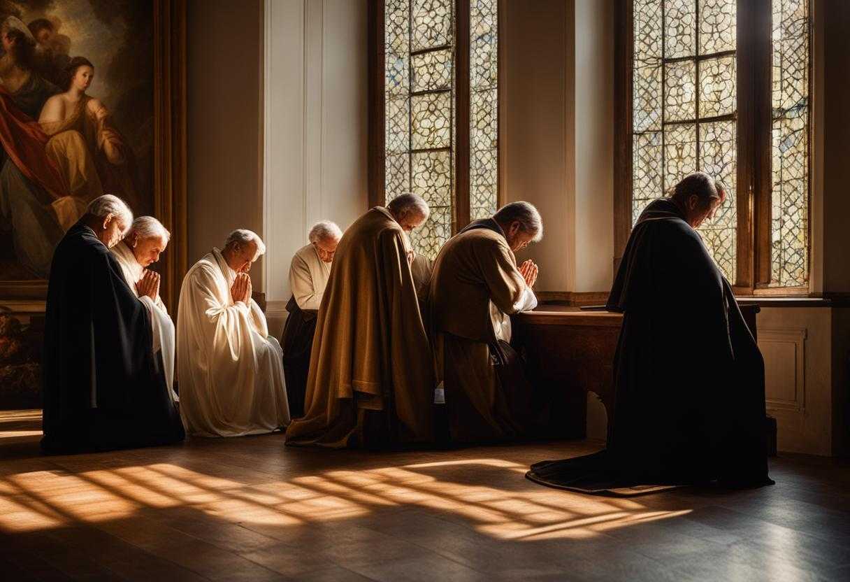 group-of-people-praying-solemnity-heads-bowed-in-prayer-hands-clasped-together-soft-light-filter