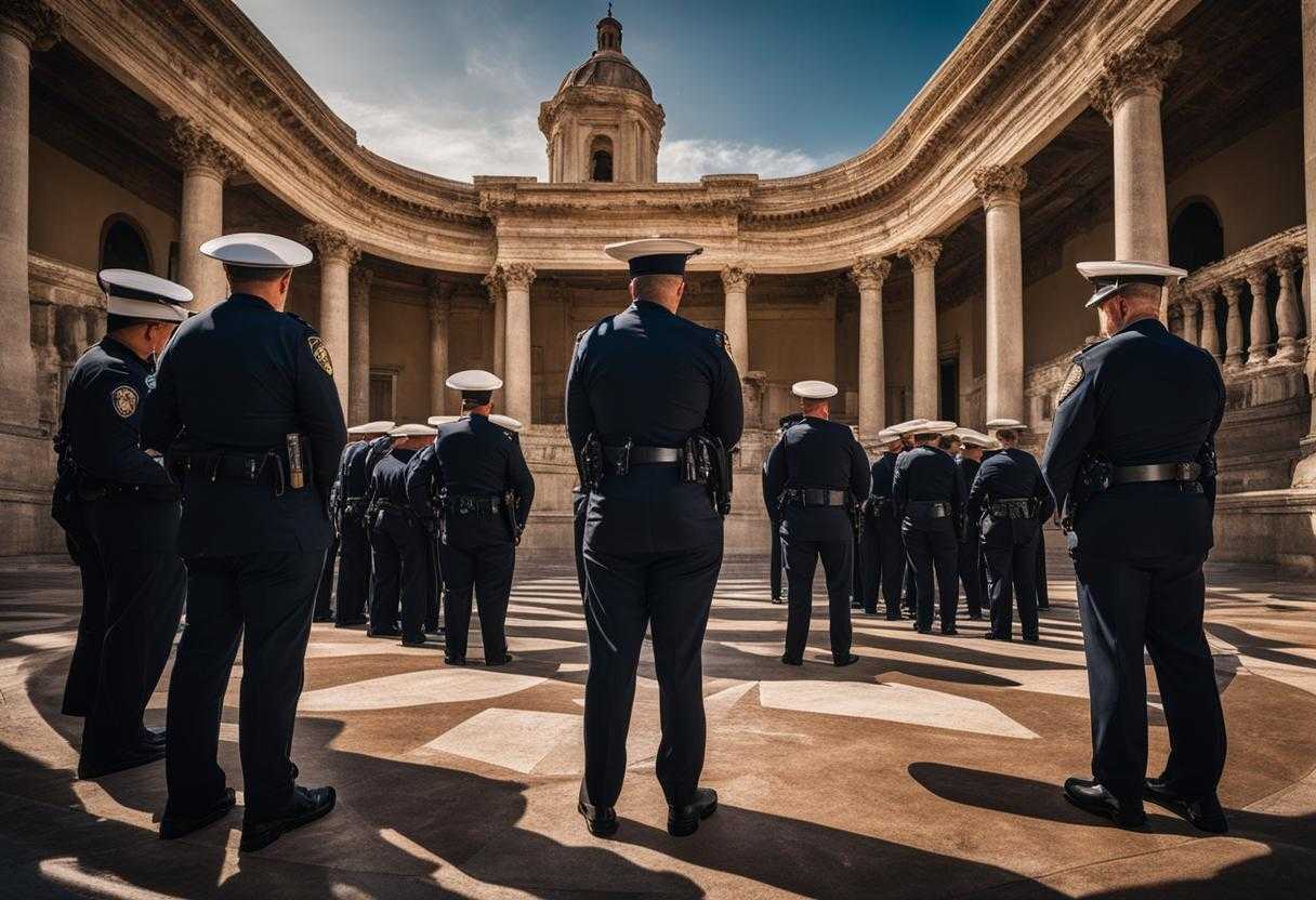 law-enforcement-officers-standing-in-a-solemn-circle-heads-bowed-in-prayer-stark-contrast-peacefu_bgvd