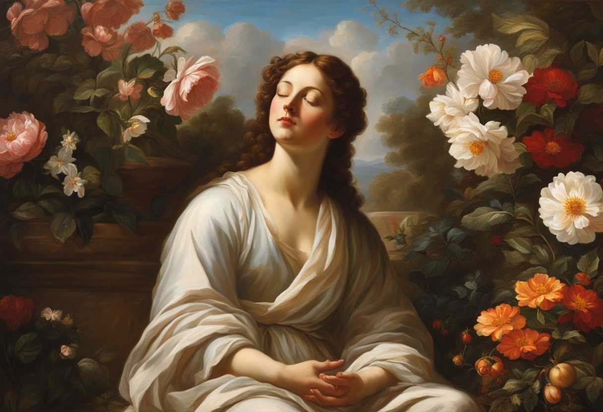 Serene-figure-meditating-in-a-sunlit-garden-surrounded-by-blooming-flowers-radiating-peace-and-lov_gsrj