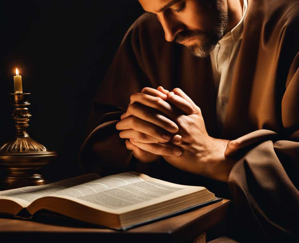 person-praying-with-open-Bible-spiritual-connection-soft-lighting-peace-and-serenity-centered-co