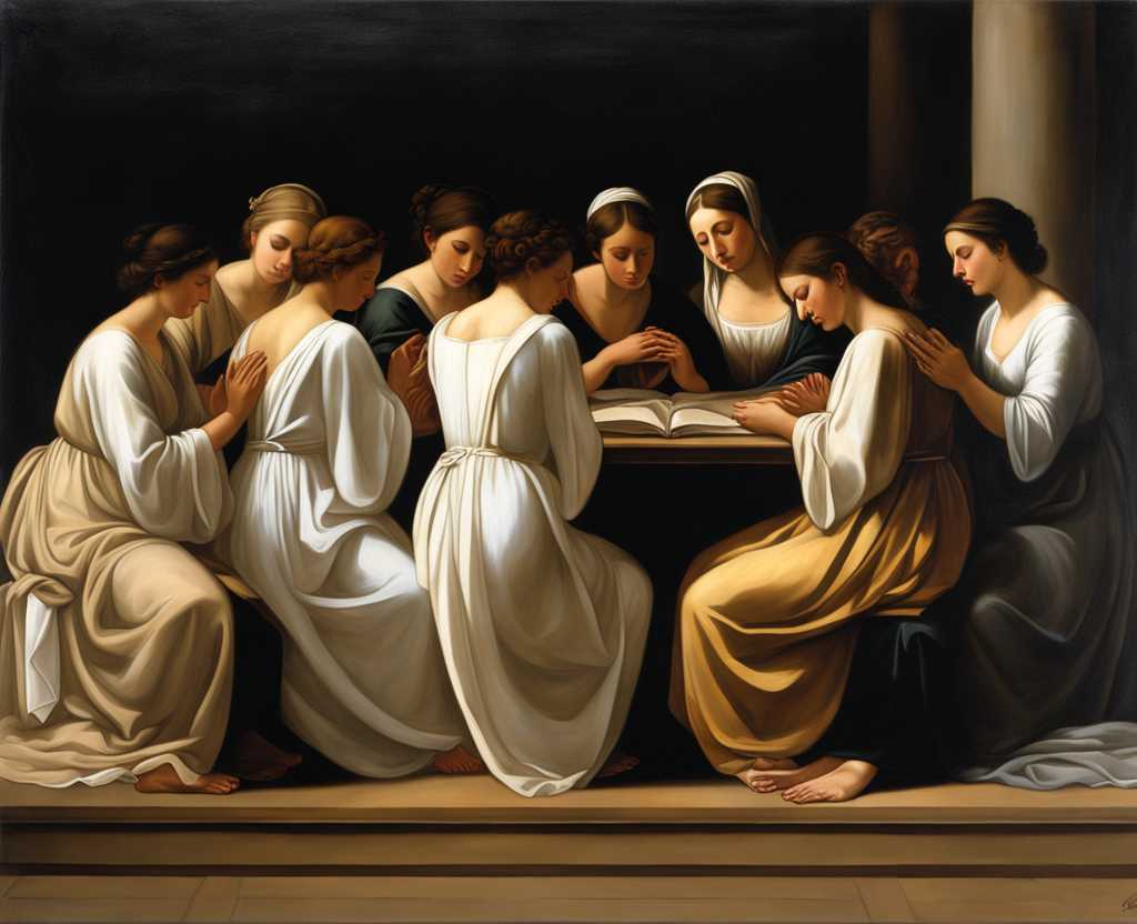 women's-group-gentle-embrace-of-tranquility-seeking-solace-and-guidance-through-prayer-seated-in-