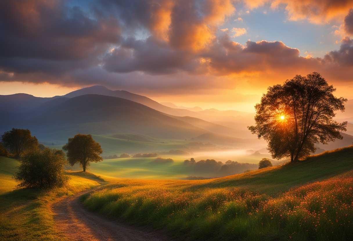 Serene-sunrise-over-a-peaceful-landscape-gentle-light-hopeful-atmosphere-vibrant-colors-tranquil_fzwe