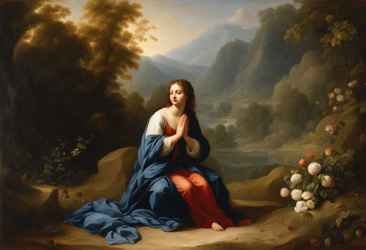 A-serene-figure-in-prayer-surrounded-by-soft-light-nature-s-beauty-hopeful-expression-tranquil-a_akkh