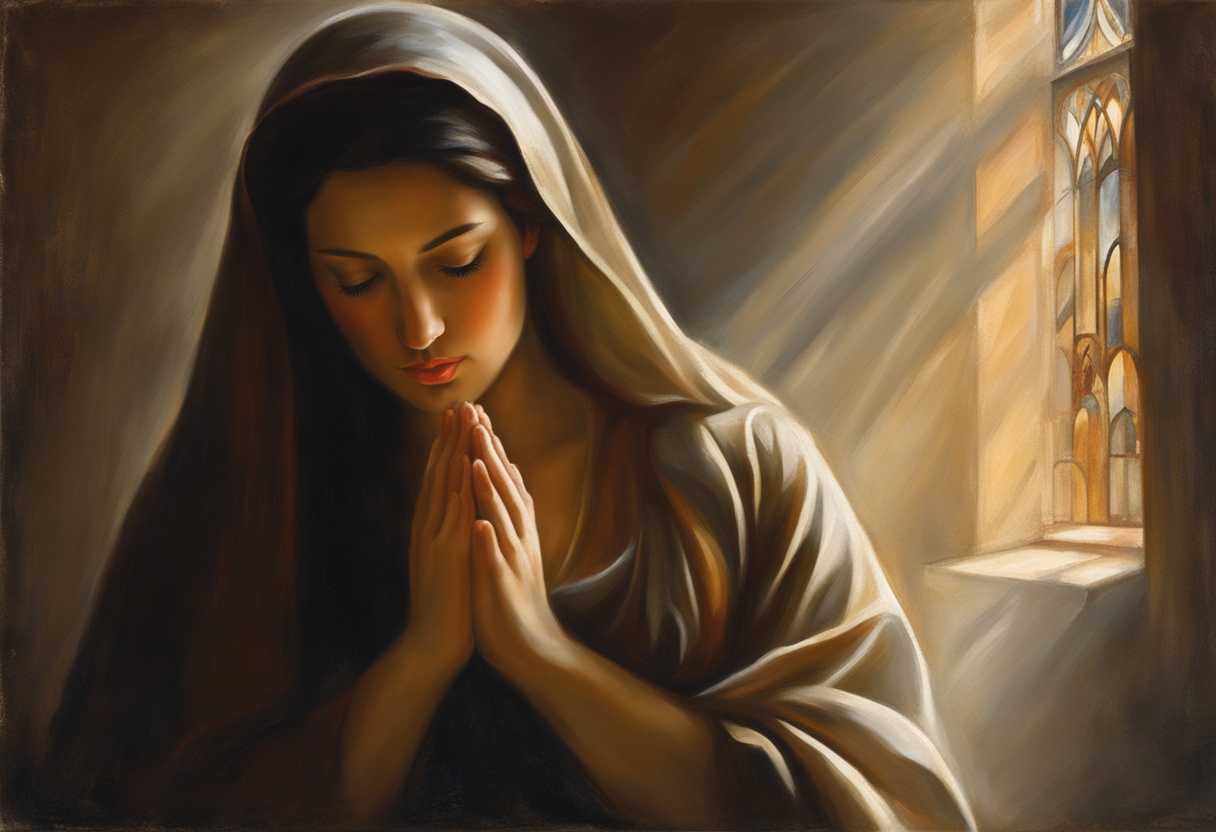 Serene-figure-in-prayer-hands-clasped-soft-light-illuminating-sacred-text-peaceful-atmosphere-de_vsxs