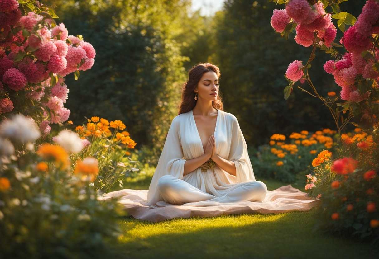 Serene-figure-meditating-in-a-sunlit-garden-surrounded-by-blooming-flowers-peaceful-aura-vibrant-_mmeg