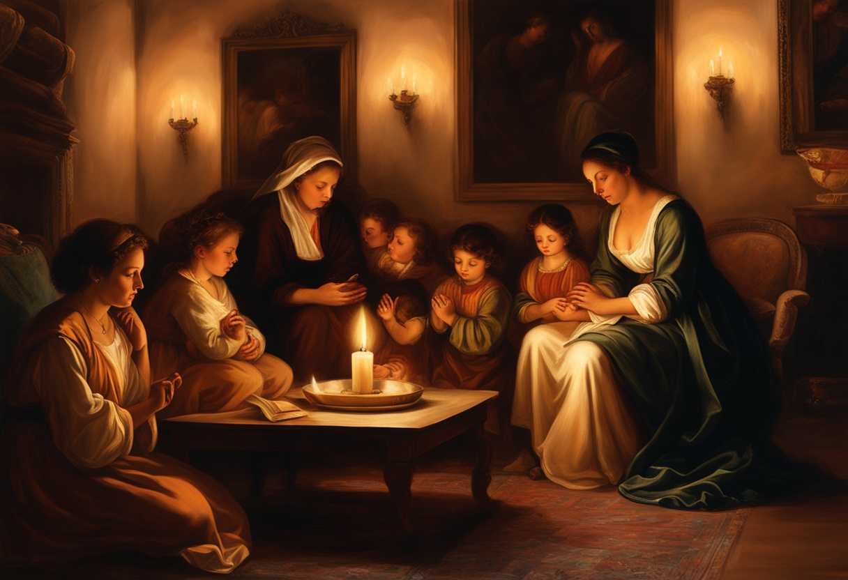 Family-gathered-in-a-cozy-living-room-hands-clasped-in-prayer-warm-candlelight-serene-atmosphere_jowf