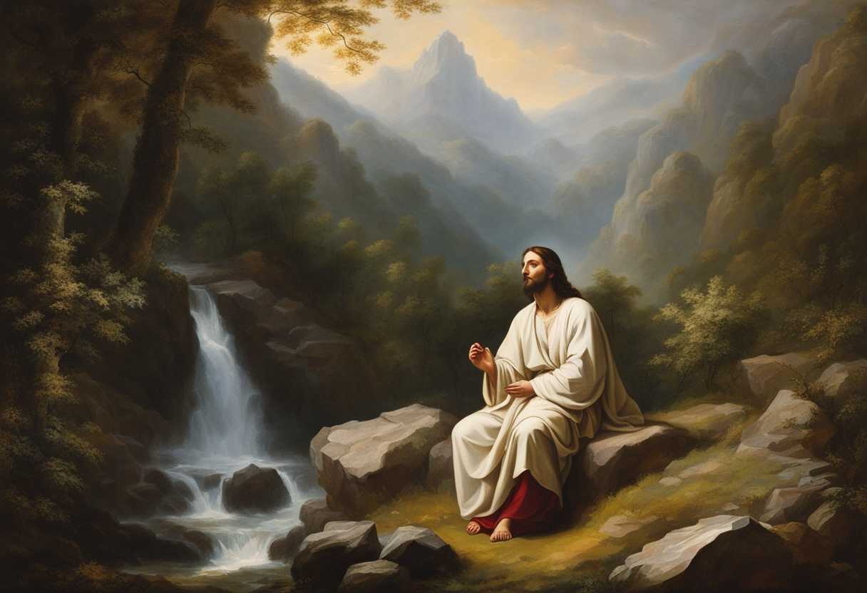Jesus-on-a-serene-mountain-praying-in-solitude-surrounded-by-tranquil-nature-divine-light-peacef_doqn