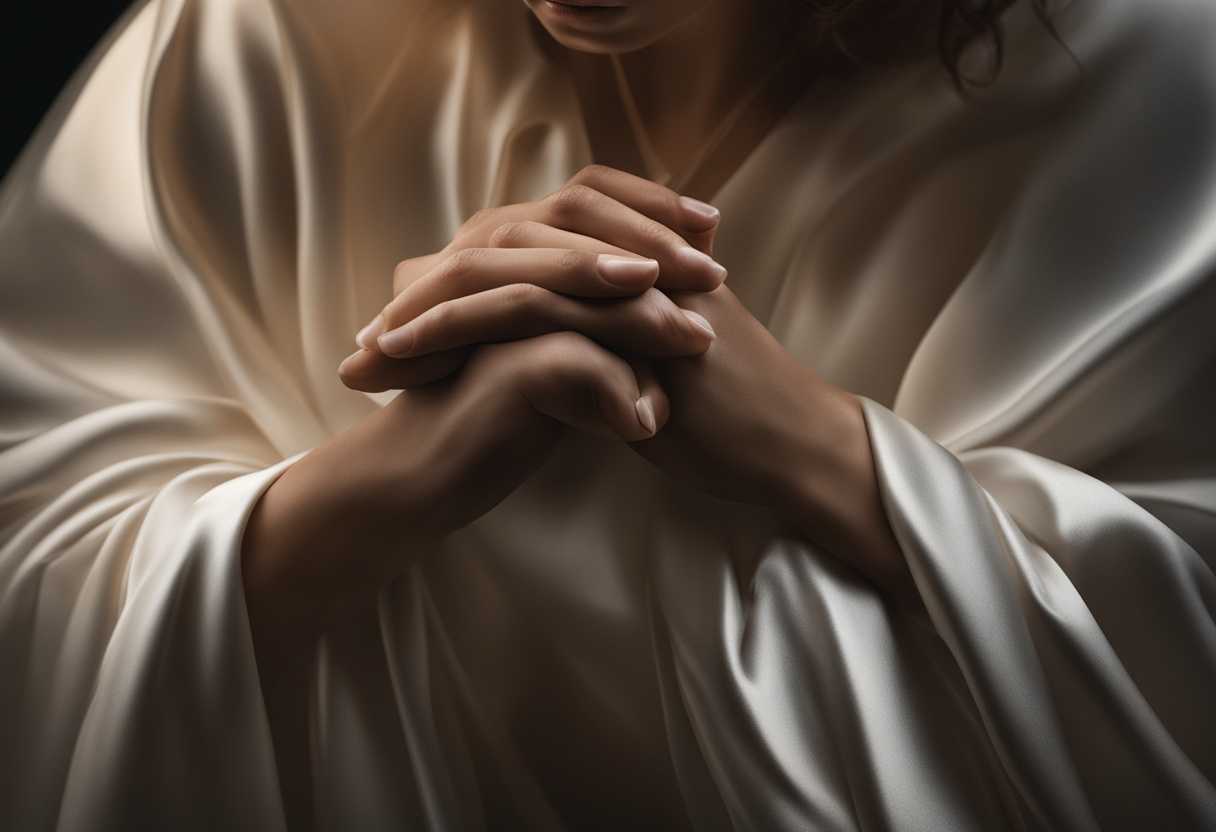 A-serene-moment-of-reflection-hands-clasped-in-prayer-soft-light-illuminating-a-peaceful-setting_dycx