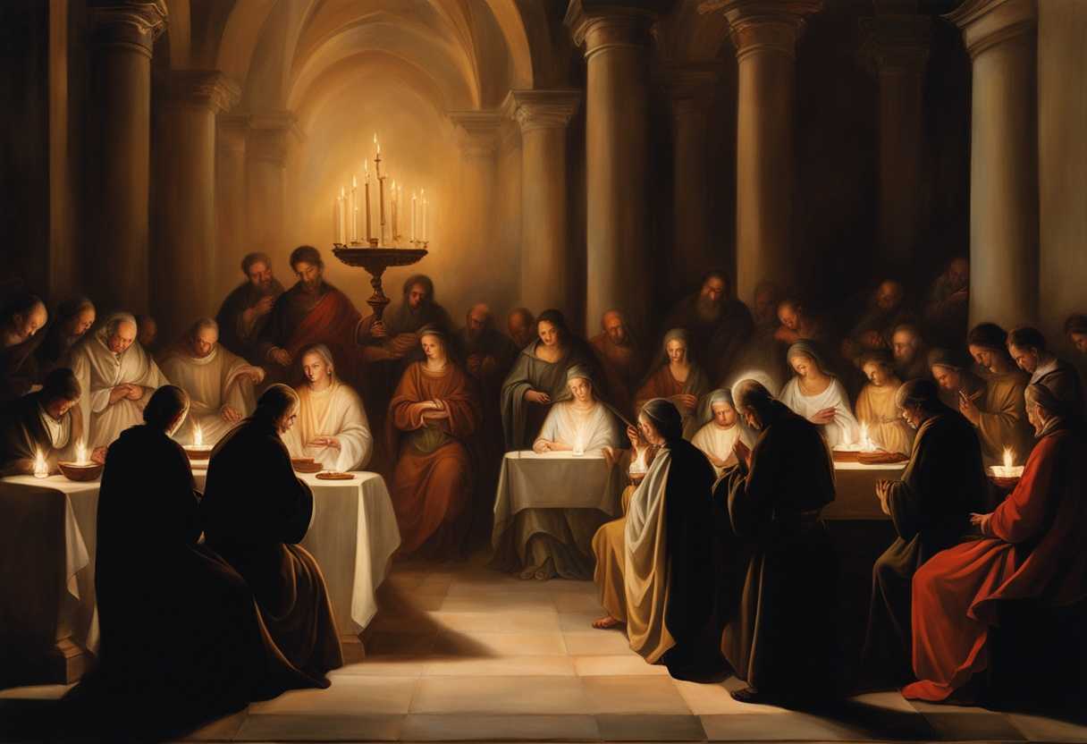 Lutheran-congregation-in-prayer-hands-clasped-soft-candlelight-serene-atmosphere-heartfelt-compa_vbbf