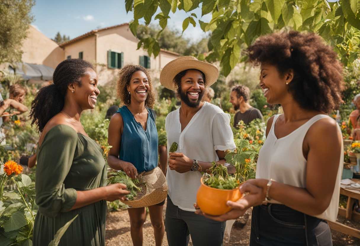 Diverse-individuals-sharing-ideas-in-a-vibrant-community-garden-exchanging-smiles-and-respectful-di_xbam