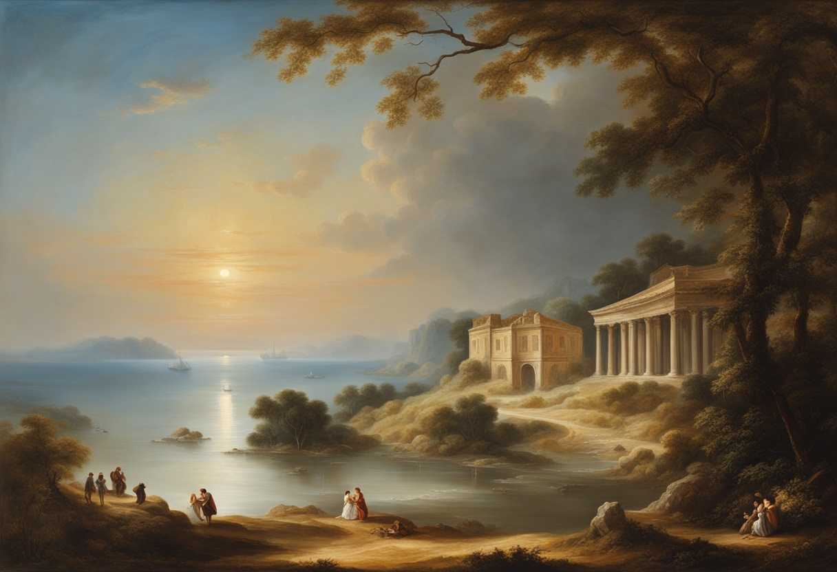 Serene-landscape-gentle-waves-soft-sunlight-peaceful-figures-embracing-resilience-in-adversity-_fewn