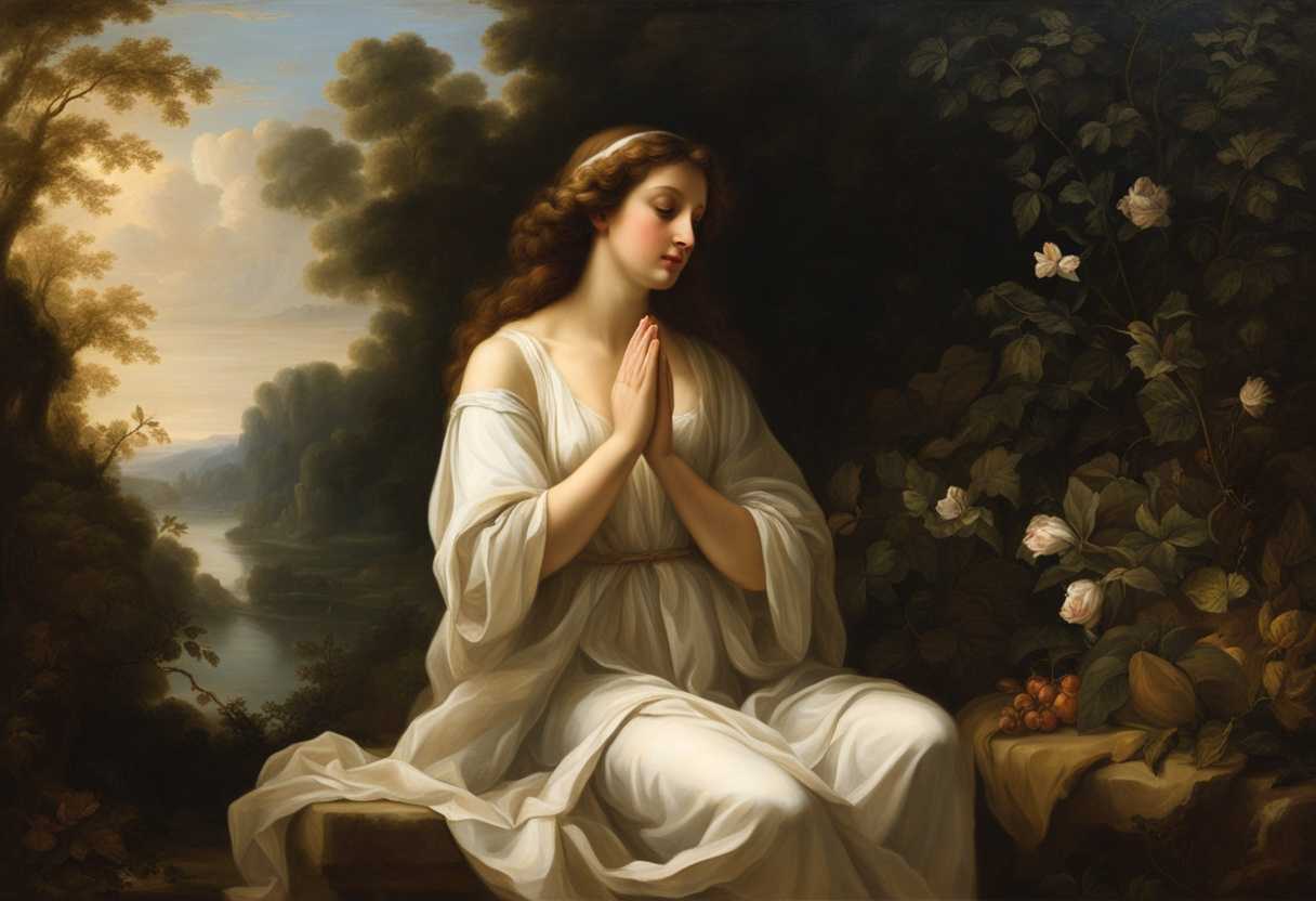 A-serene-figure-in-prayer-surrounded-by-nature-soft-light-illuminating-their-peaceful-expression-_gabu