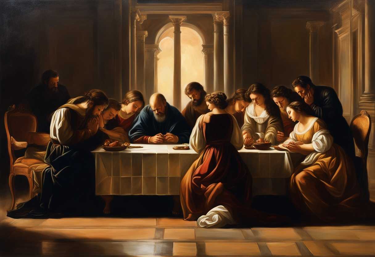 Family-gathered-around-table-heads-bowed-in-prayer-hands-clasped-warm-light-peaceful-unity_ozgw