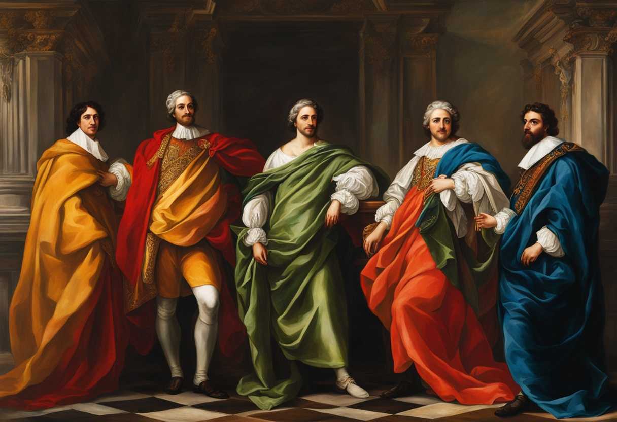 United-leaders-in-vibrant-attire-flags-behind-exuding-confidence-and-camaraderie-ready-for-action_fweb