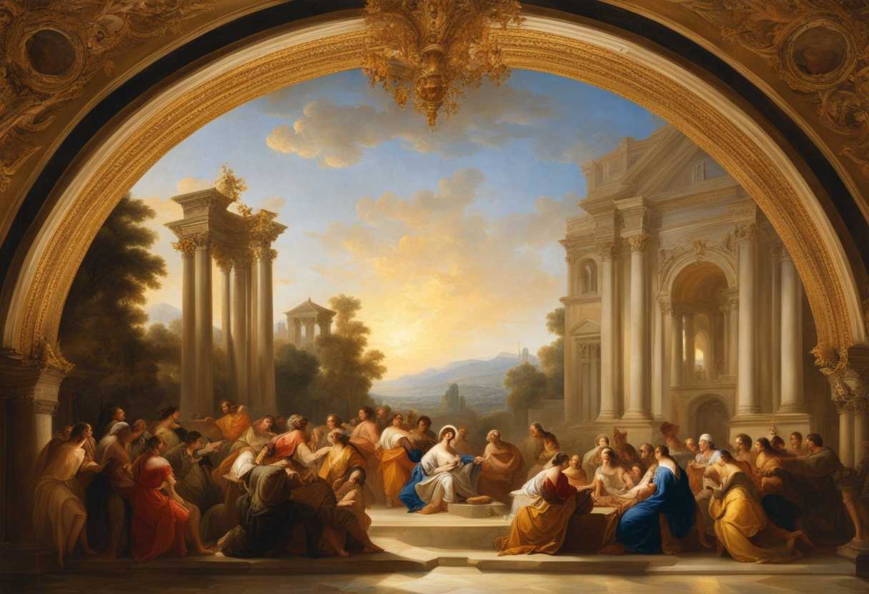Artisans-gather-in-a-circle-bathed-in-golden-light-embodying-unity-dedication-and-spiritual-dept_cirf