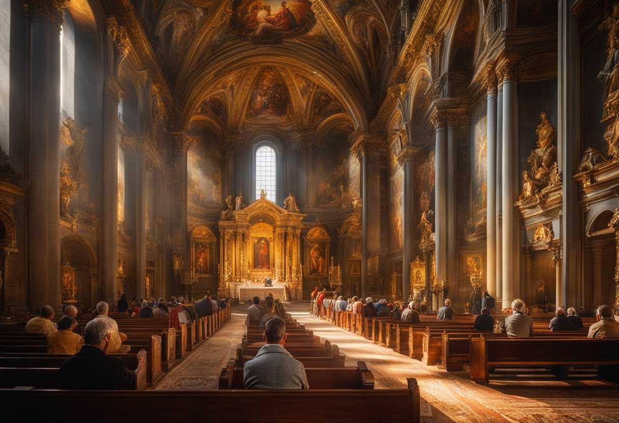 People-praying-in-a-church-bathed-in-warm-light-united-in-faith-and-devotion_zcyb