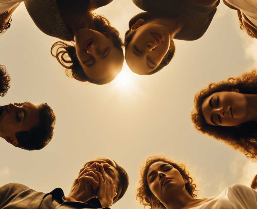 group-of-people-standing-in-a-circle-heads-bowed-in-prayer-warm-sunlight-filtering-through-trees-
