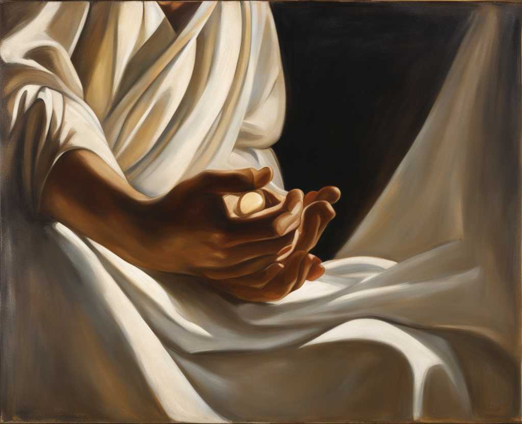 person-representing-sacrifice-and-healing-soft-lighting-gentle-shadows-solemnity-open-palms-offe