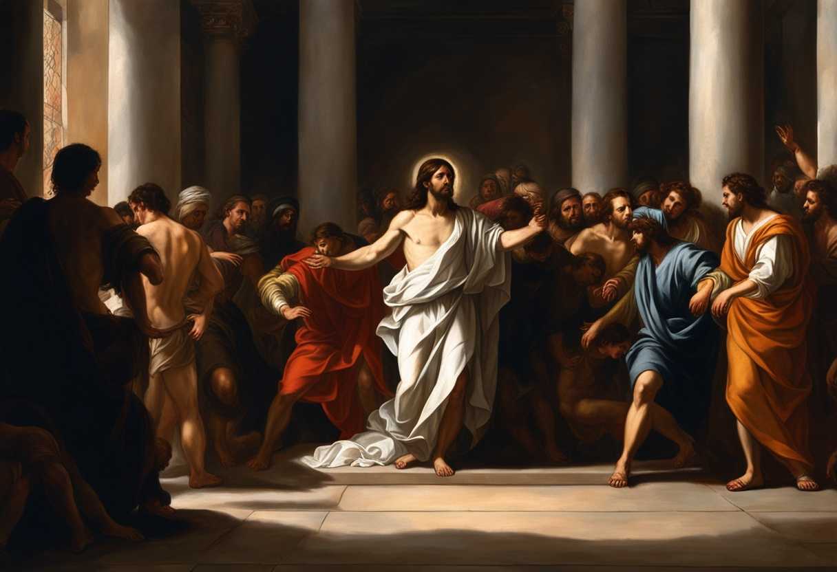 Jesus-bound-to-a-pillar-enduring-scourging-surrounded-by-somber-onlookers-dramatic-lighting-emot_wtle