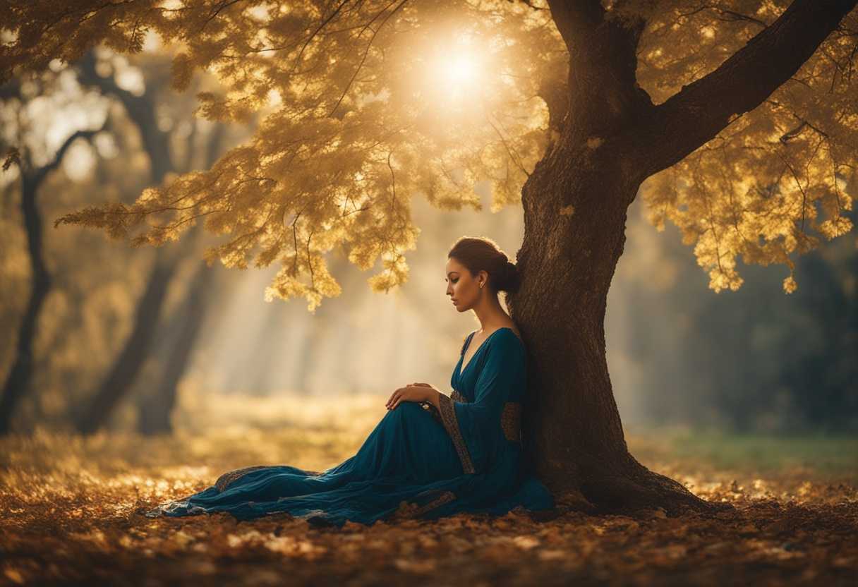 Serene-figure-meditating-under-a-tree-soft-light-filtering-through-leaves-peaceful-atmosphere-dee_pkwo