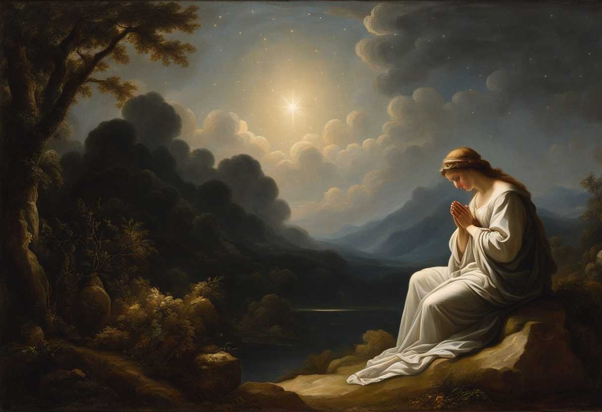 Serene-figure-praying-under-a-starlit-sky-surrounded-by-nature-embodying-faith-and-tranquility_hfck