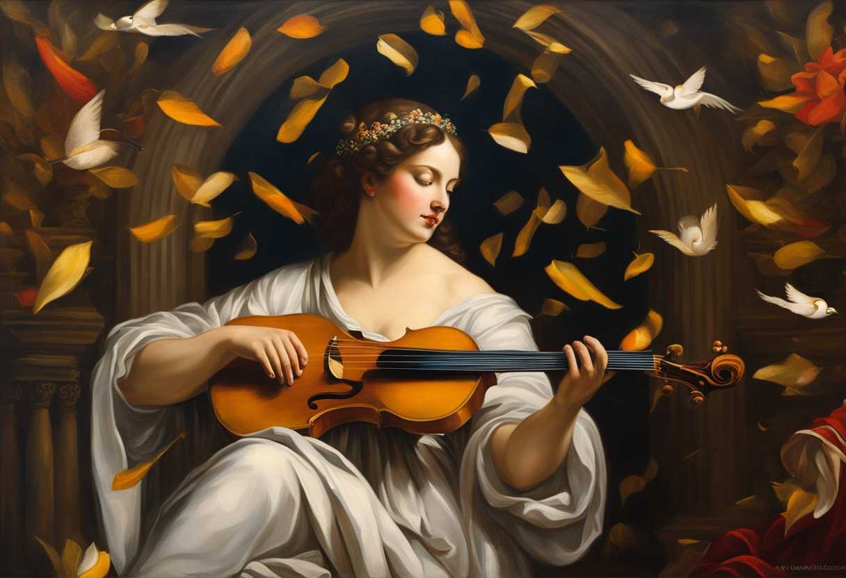 A-serene-scene-of-Santa-Cecilia-surrounded-by-music-notes-vibrant-colors-and-ethereal-light_qrnd