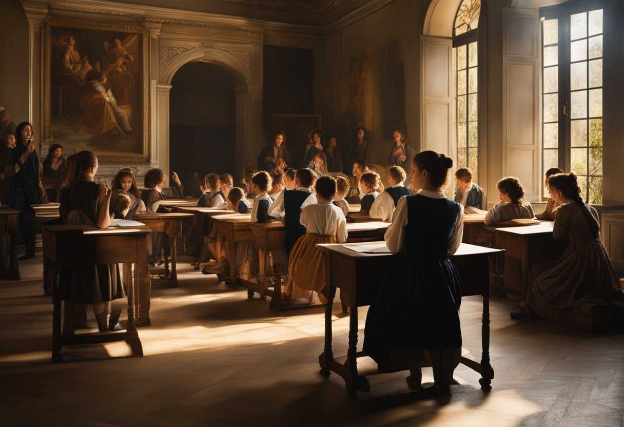 A-serene-classroom-filled-with-eager-students-hands-raised-sunlight-streaming-through-windows-joy_kxsg