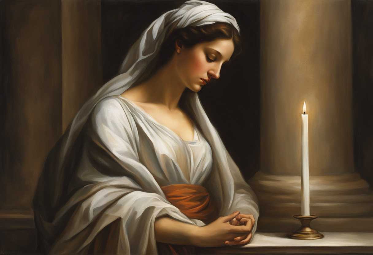 A-serene-figure-in-prayer-surrounded-by-soft-light-embodying-strength-and-mercy-peaceful-atmosphe_uoze