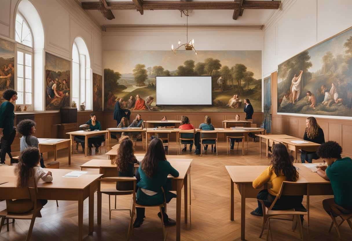 A-serene-classroom-with-students-engaged-in-thoughtful-discussions-colorful-charts-and-focused-exp_ucro