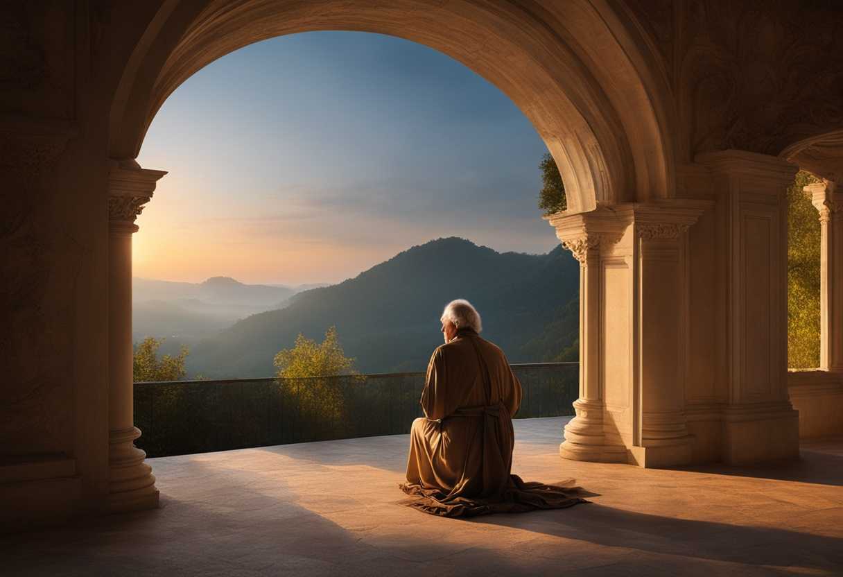 Serene-landscape-at-dawn-soft-light-illuminating-a-peaceful-figure-in-prayer-nature-s-beauty-surro_wxjs