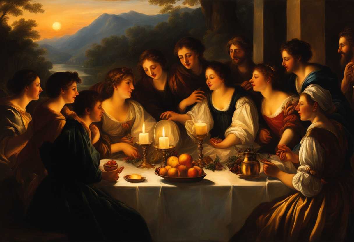 Celebratory-gathering-friends-sharing-stories-laughter-sunset-glow-warm-ambiance-joyful-express_aiua