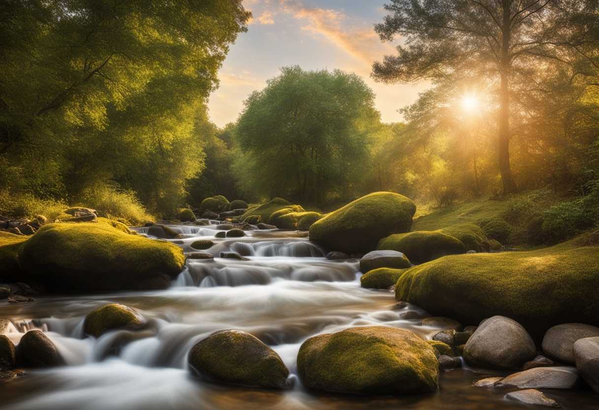 A-serene-landscape-with-a-gentle-stream-soft-sunlight-and-a-heart-shaped-stone_lmnc