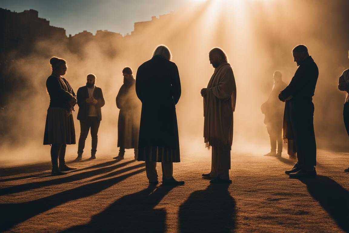 group-of-people-standing-in-a-circle-heads-bowed-in-prayer-warm-sunlight-casting-a-glow-faith-and