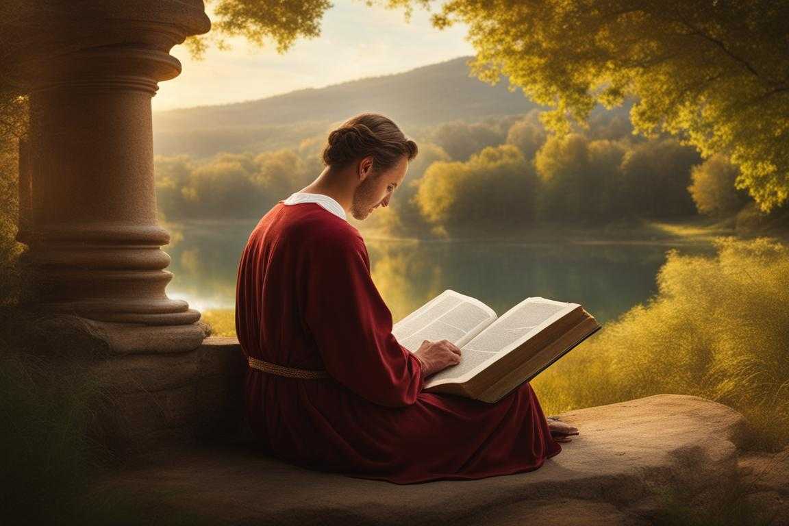 person-reading-Bible-in-peaceful-natural-setting-tranquil-serene-spiritual-fulfillment-quiet-ref