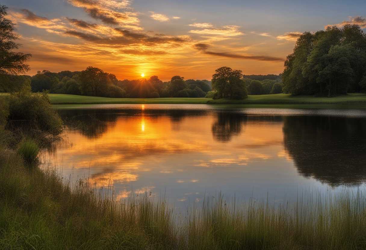 A-serene-sunset-over-a-quiet-lake-journal-open-pen-poised-deep-contemplation-peaceful-ambiance_kvlf