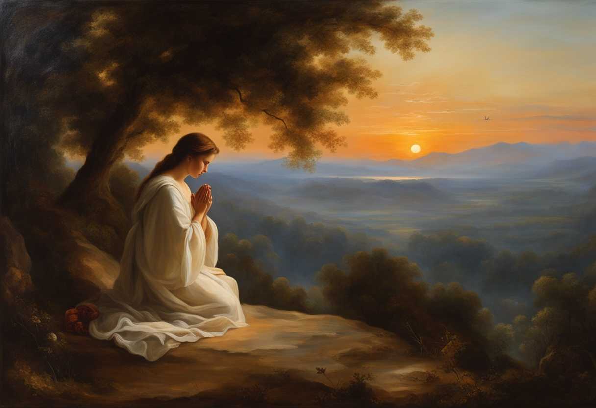 Serene-sunset-peaceful-figure-in-prayer-soft-light-tranquil-atmosphere-deep-reflection-gratitud_ezxe