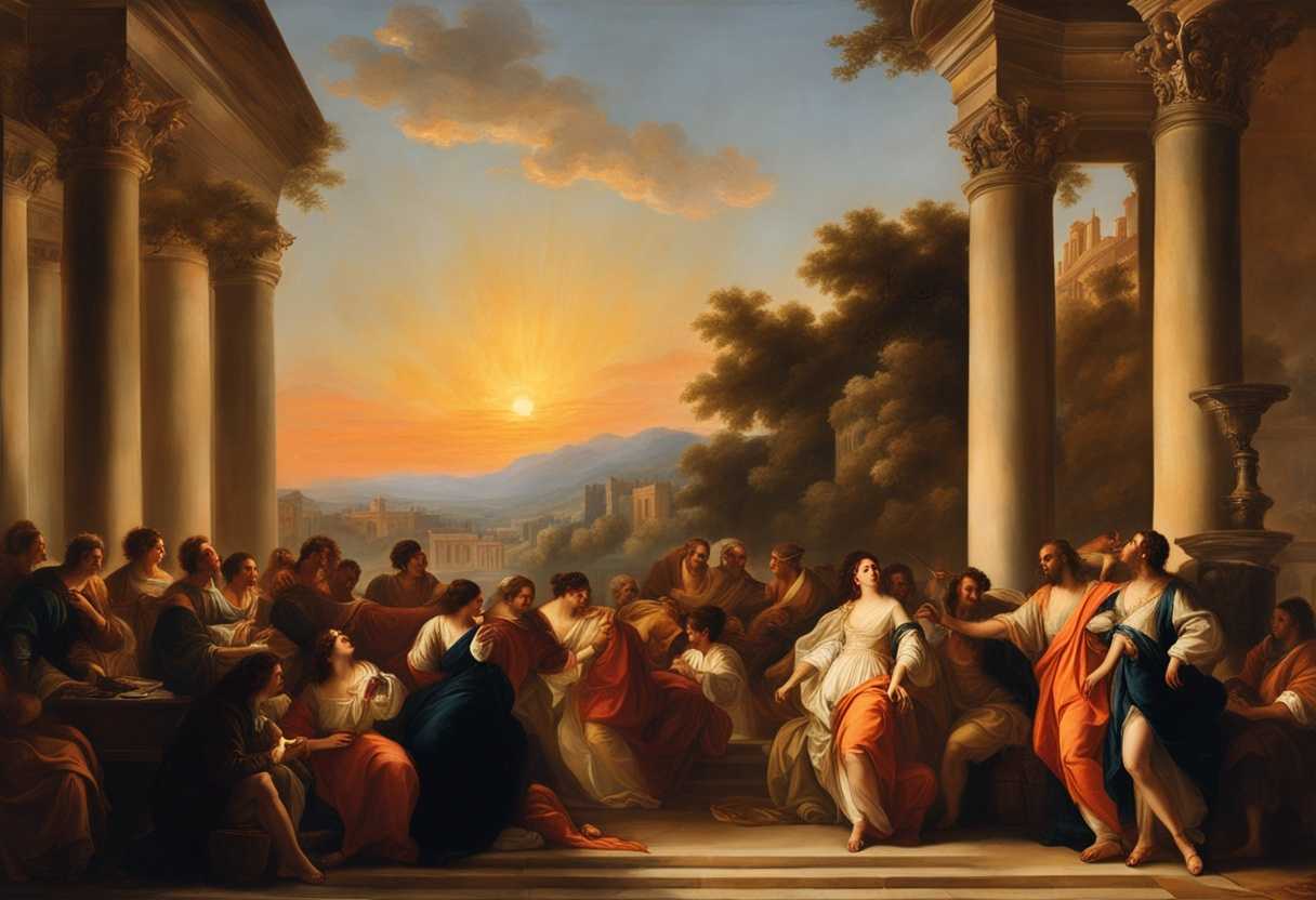 Vibrant-sunrise-people-singing-joyfully-colorful-attire-warm-light-serene-atmosphere-community-_zoir