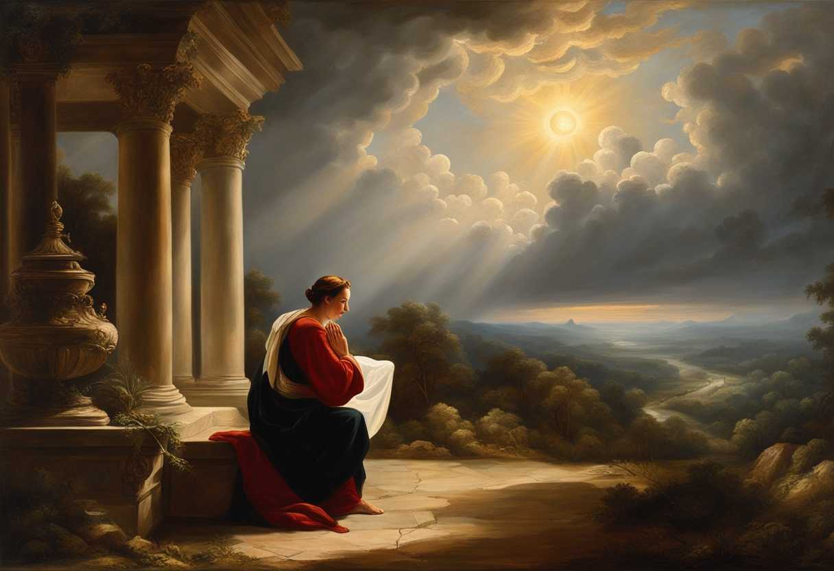 Serene-landscape-radiant-light-breaking-through-clouds-peaceful-figure-in-prayer-divine-connectio_lfht